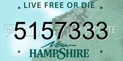 5157333 New Hampshire License Plate