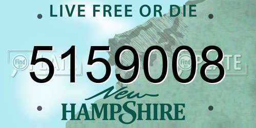 5159008 New Hampshire License Plate