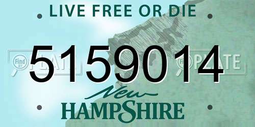 5159014 New Hampshire License Plate