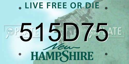 515D75 New Hampshire License Plate