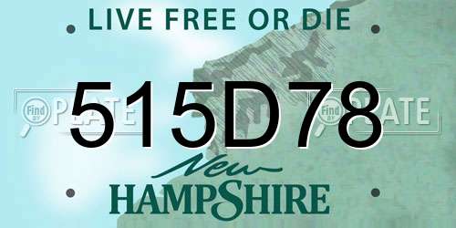 515D78 New Hampshire License Plate