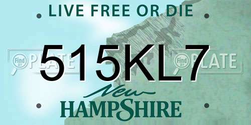 515KL7 New Hampshire License Plate