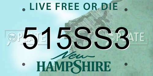 515SS3 New Hampshire License Plate