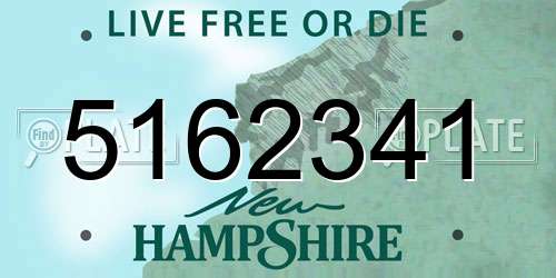 5162341 New Hampshire License Plate