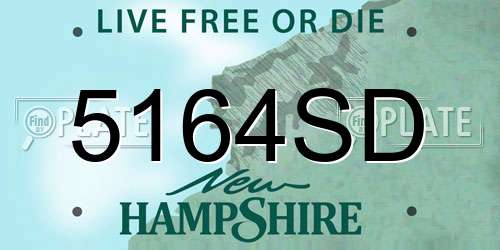 5164SD New Hampshire License Plate