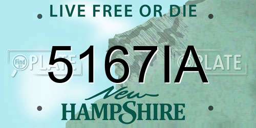 5167IA New Hampshire License Plate