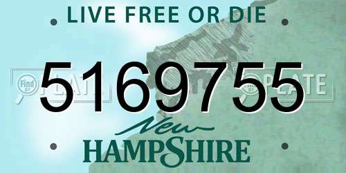 5169755 New Hampshire License Plate