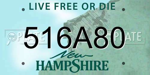 516A80 New Hampshire License Plate