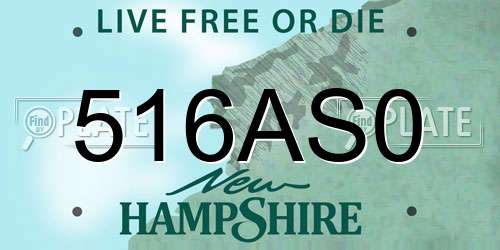 516AS0 New Hampshire License Plate