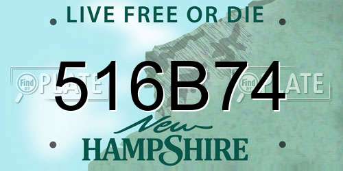 516B74 New Hampshire License Plate