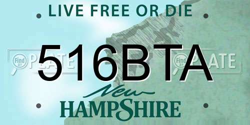 516BTA New Hampshire License Plate