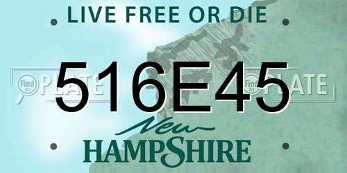 516E45 New Hampshire License Plate