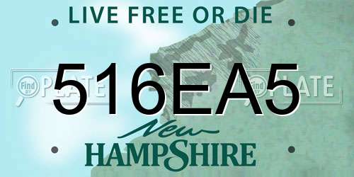 516EA5 New Hampshire License Plate