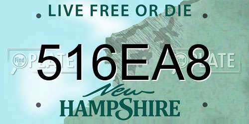 516EA8 New Hampshire License Plate