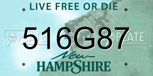 516G87 New Hampshire License Plate