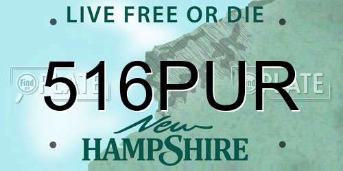 516PUR New Hampshire License Plate