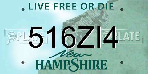 516ZI4 New Hampshire License Plate