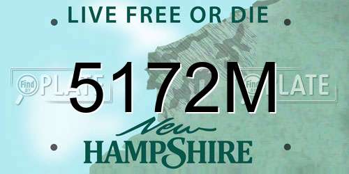 5172M New Hampshire License Plate