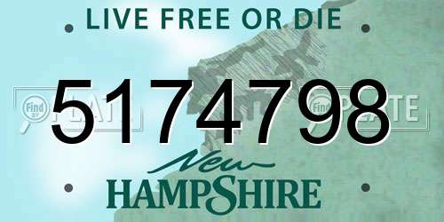 5174798 New Hampshire License Plate