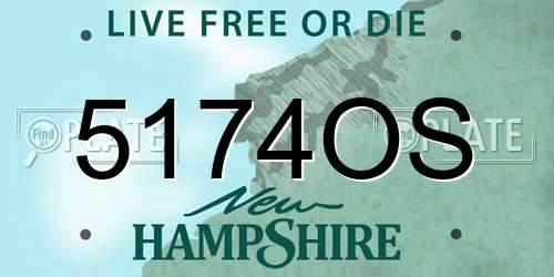 5174OS New Hampshire License Plate
