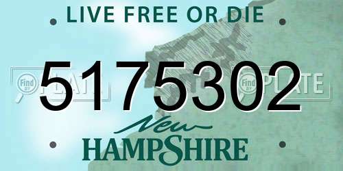 5175302 New Hampshire License Plate