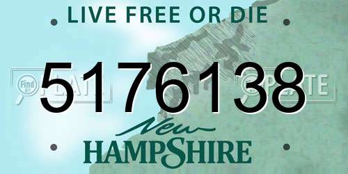 5176138 New Hampshire License Plate