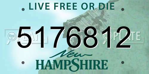 5176812 New Hampshire License Plate