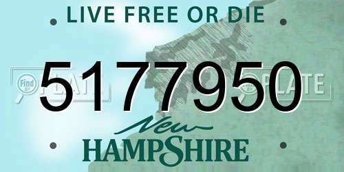 5177950 New Hampshire License Plate