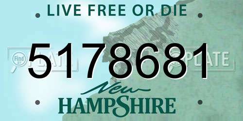 5178681 New Hampshire License Plate