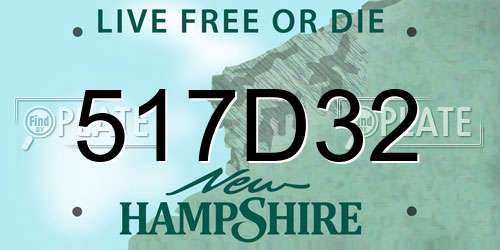 517D32 New Hampshire License Plate