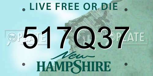 517Q37 New Hampshire License Plate