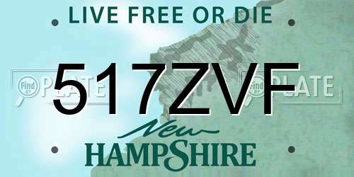 517ZVF New Hampshire License Plate