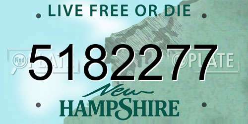 5182277 New Hampshire License Plate