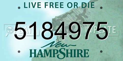 5184975 New Hampshire License Plate