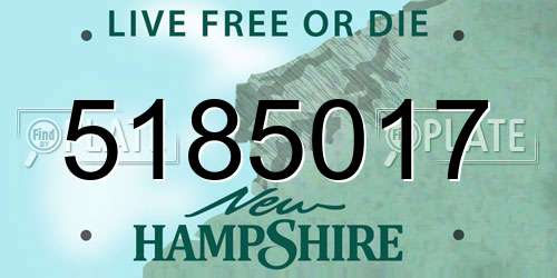 5185017 New Hampshire License Plate