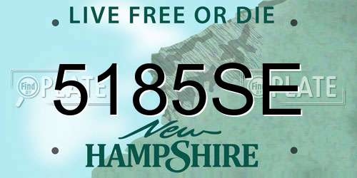 5185SE New Hampshire License Plate