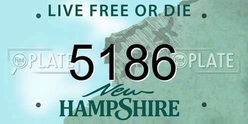5186 New Hampshire License Plate
