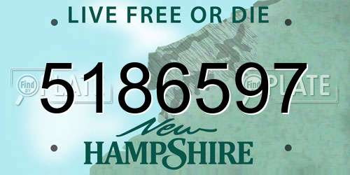 5186597 New Hampshire License Plate