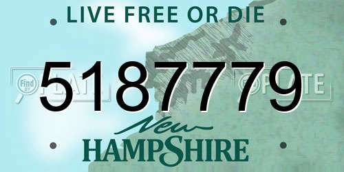 5187779 New Hampshire License Plate