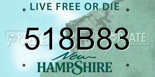 518B83 New Hampshire License Plate