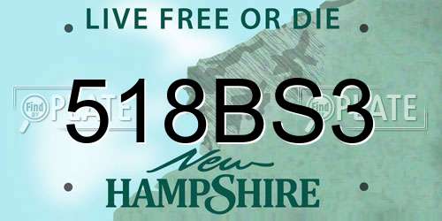 518BS3 New Hampshire License Plate