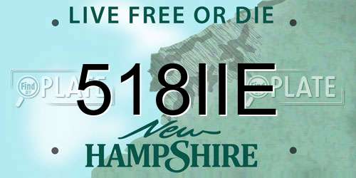 518IIE New Hampshire License Plate