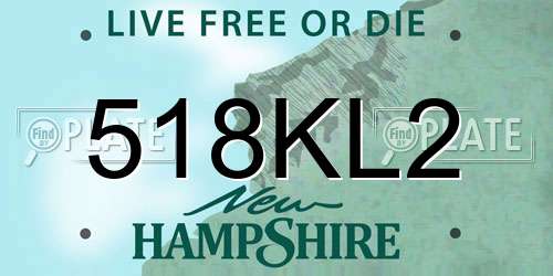 518KL2 New Hampshire License Plate