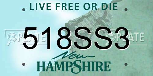 518SS3 New Hampshire License Plate