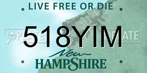518YIM New Hampshire License Plate