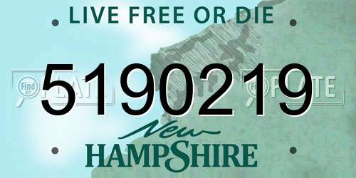 5190219 New Hampshire License Plate