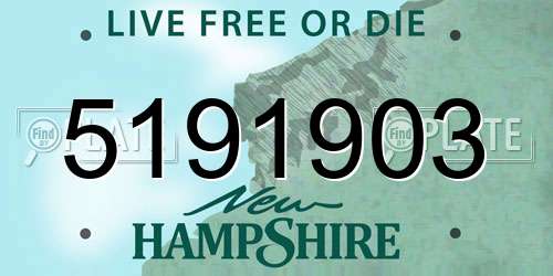 5191903 New Hampshire License Plate