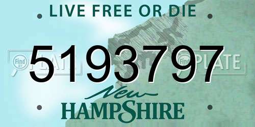 5193797 New Hampshire License Plate