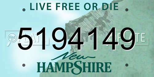 5194149 New Hampshire License Plate