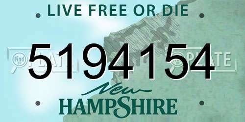 5194154 New Hampshire License Plate